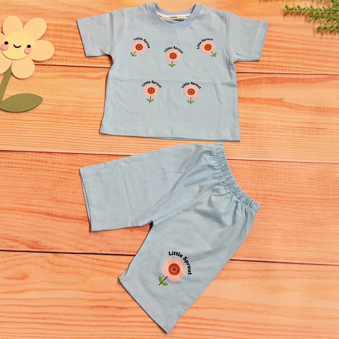 ست تیشرت شلوارک گل دخترانه — تصویر ۲