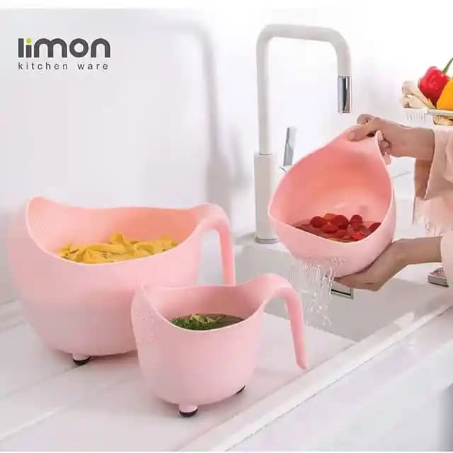 برنج‌شوی سه سایز دسته‌دار لیمون کد 1330