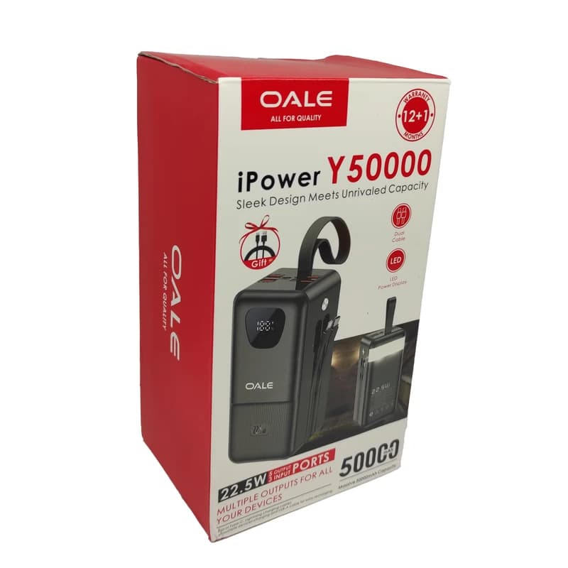 پاوربانک 22.5 وات اوالی مدل iPower Y50 فست شارژ 50000 میلی‌آمپر — تصویر ۵