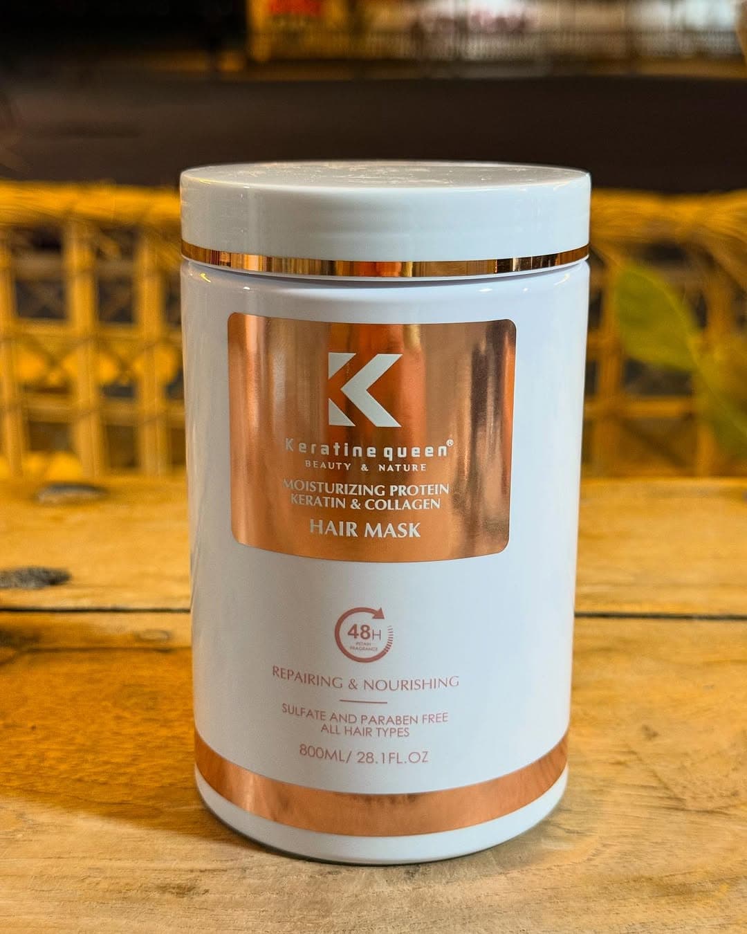 ماسک مو و شامپو پروتئینه کراتین و کلاژن کویین انگلیسی 800ML — تصویر ۳