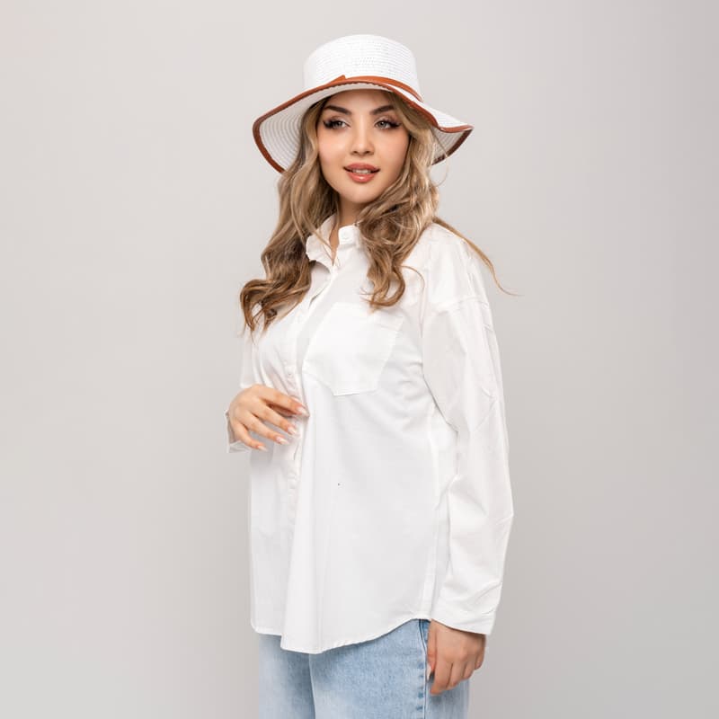 شومیز جیبدار زنانه کتان نخی خنک کد SHOM38