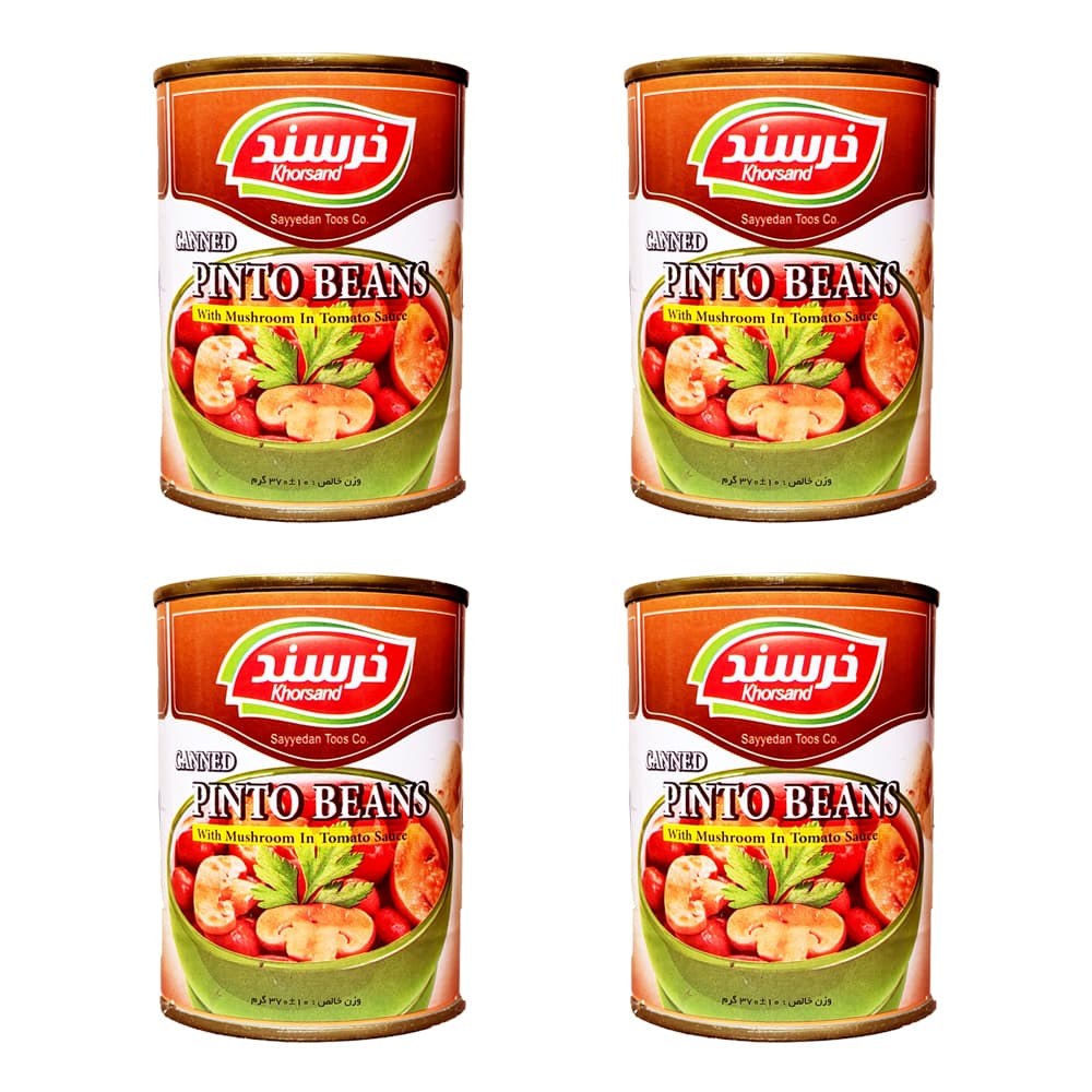 کنسرو لوبیا با قارچ خرسند – 380 گرم بسته 4 عددی
