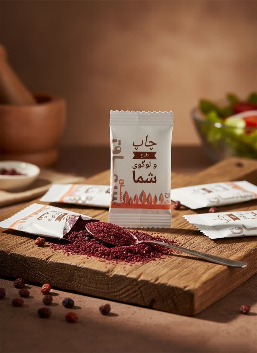 ساشه سماق قهوه ای اعلا تک نفره (چاپ اختصاصی)یک کیلوگرم