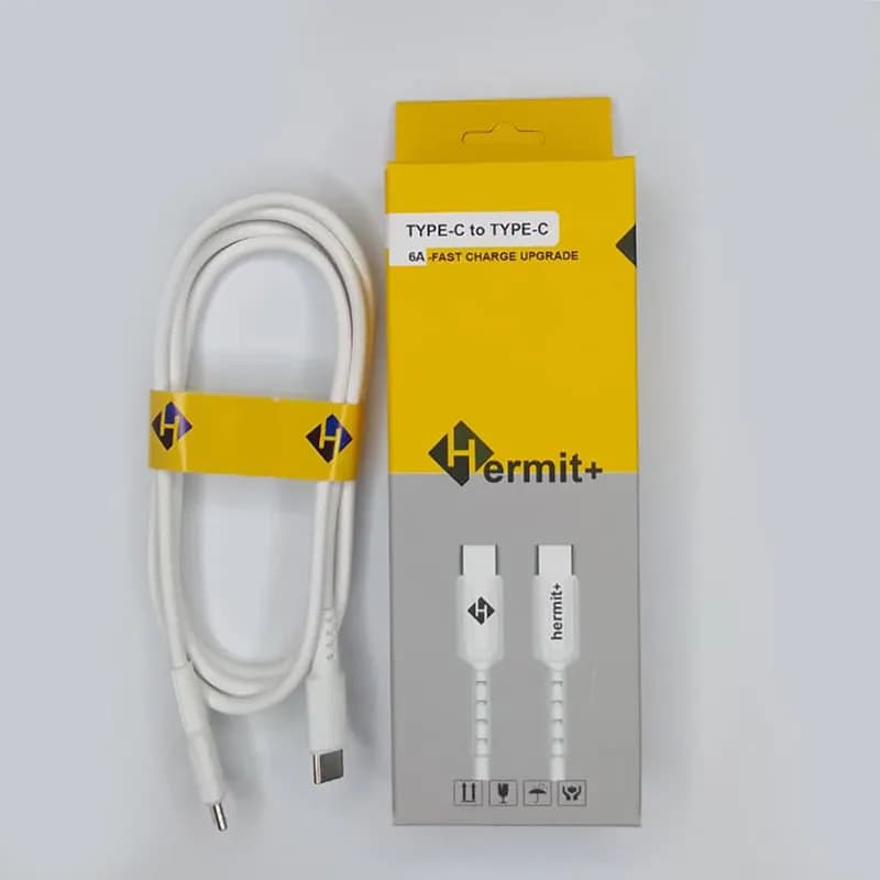 کابل فست شارژ 6 آمپر Type-c To Type-c مدل H-10 برند Hermit