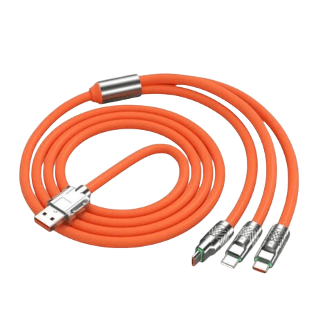 کابل Usb to Type-C + Micro Usb + Lightning 120W