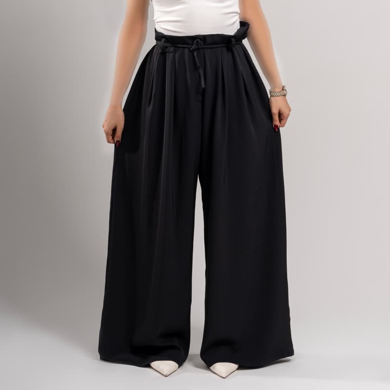 شلوار بگ زنانه پارچه ای مشکی