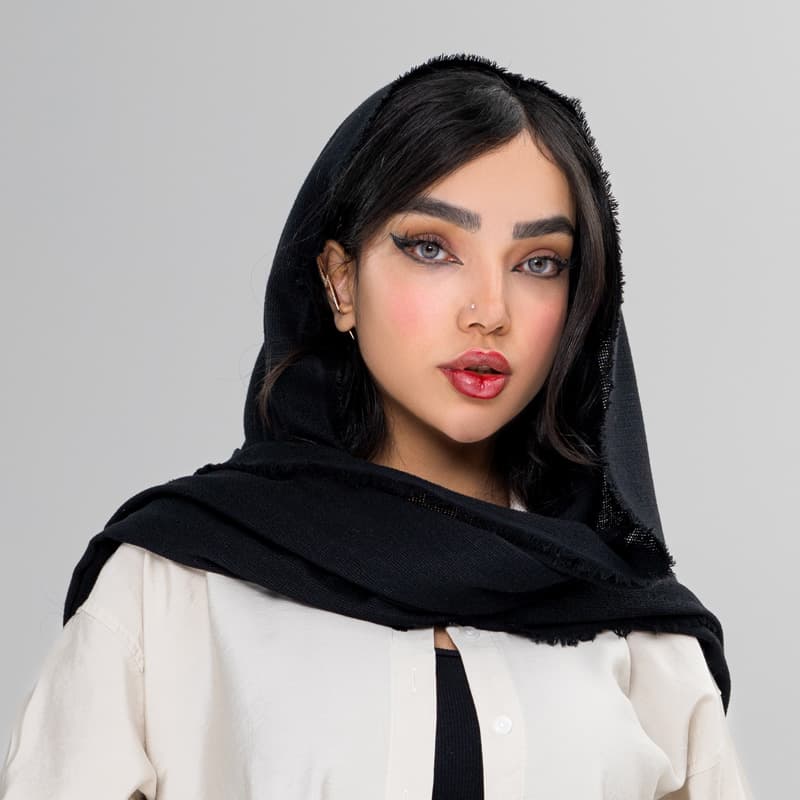 شال مشکی نخی زنانه کد shal05