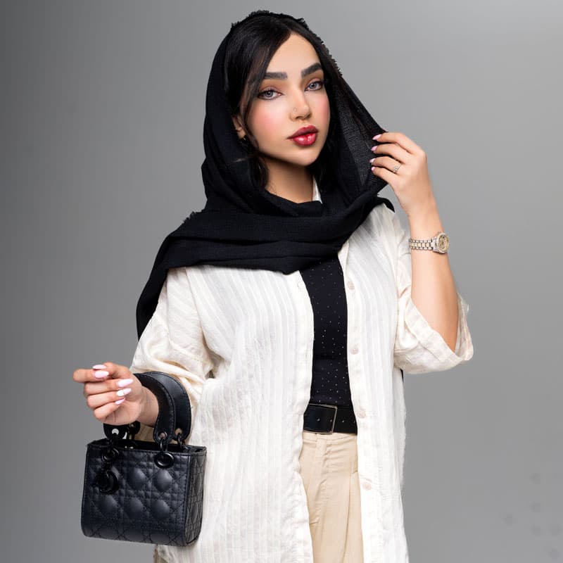 شال مشکی نخی زنانه کد shal05 — تصویر ۲