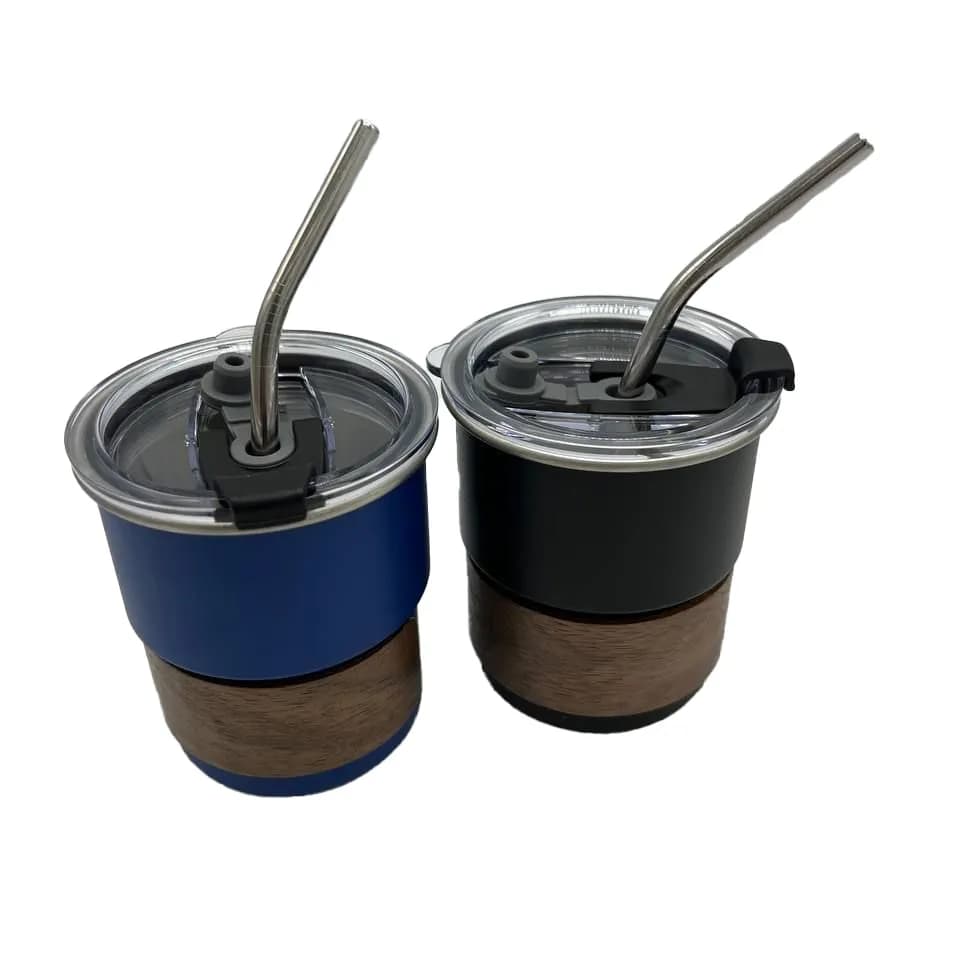 لیوان سفری (Travel Tumbler) استیل دوجداره مدل Wood-Accent