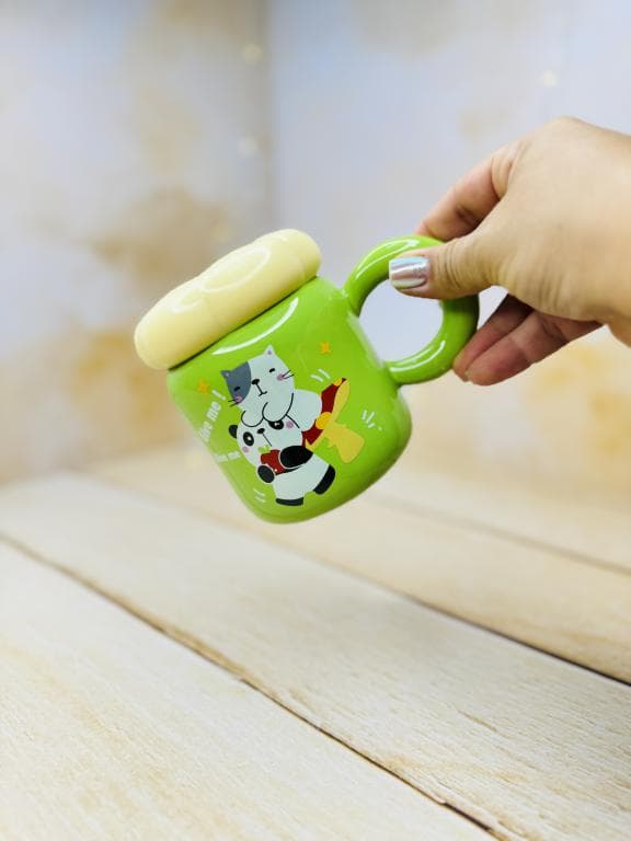 ماگ درب پیچی حیوانات طرح گل کد 3379 — تصویر ۵