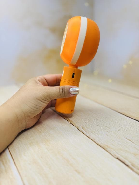 پنکه شارژی فانتزی چراغ دار تپل استند دار HQ66-33کد 3375 — تصویر ۲