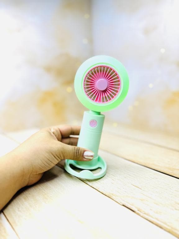 پنکه شارژی فانتزی چراغ دار تپل استند دار HQ66-33کد 3375 — تصویر ۶