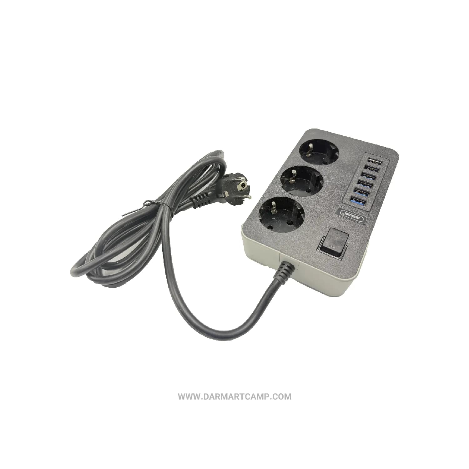 چندراهی برق و شارژر اندول مدل Q-PC6 با توان ۳۰۰۰ وات، ۳ پریز سوکو و ۶ پورت USB