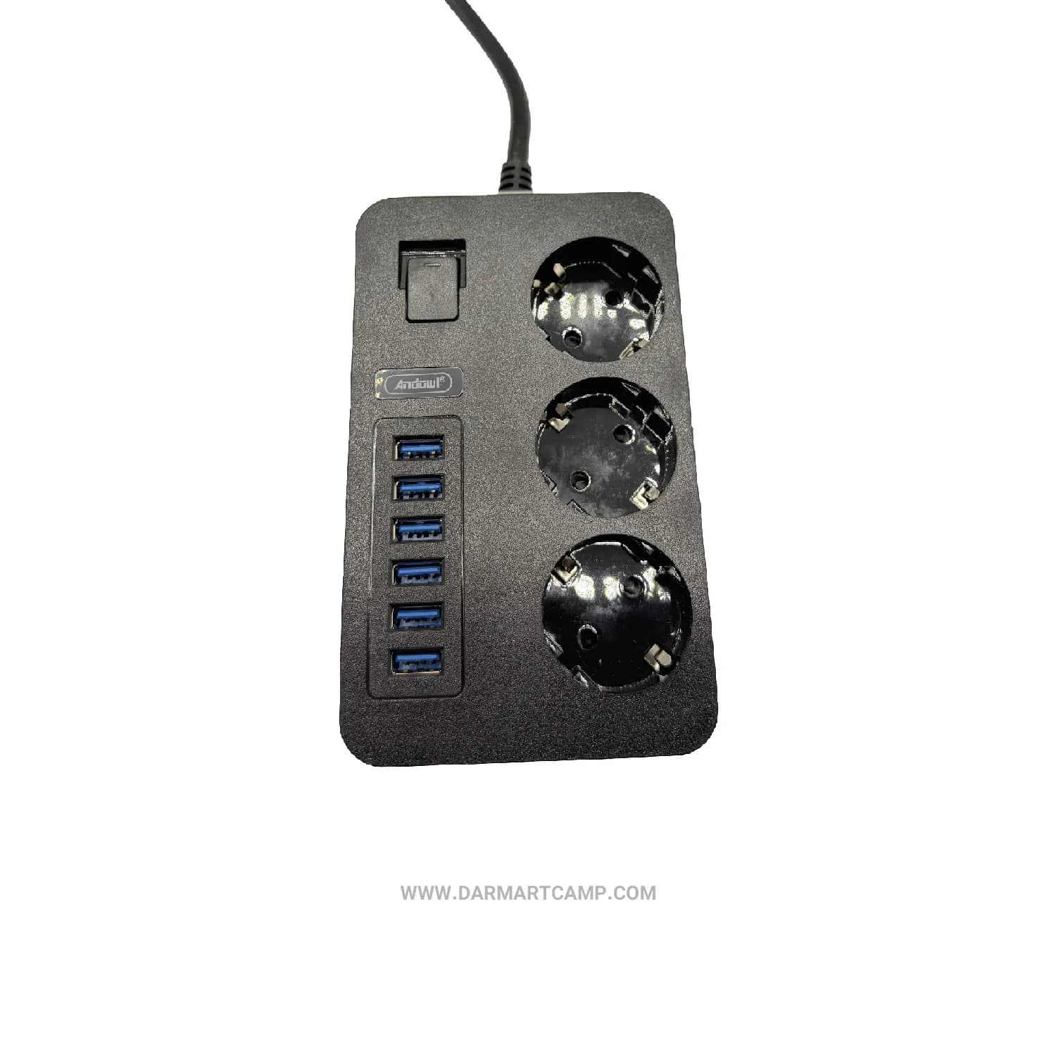 چندراهی برق و شارژر اندول مدل Q-PC6 با توان ۳۰۰۰ وات، ۳ پریز سوکو و ۶ پورت USB — تصویر ۲