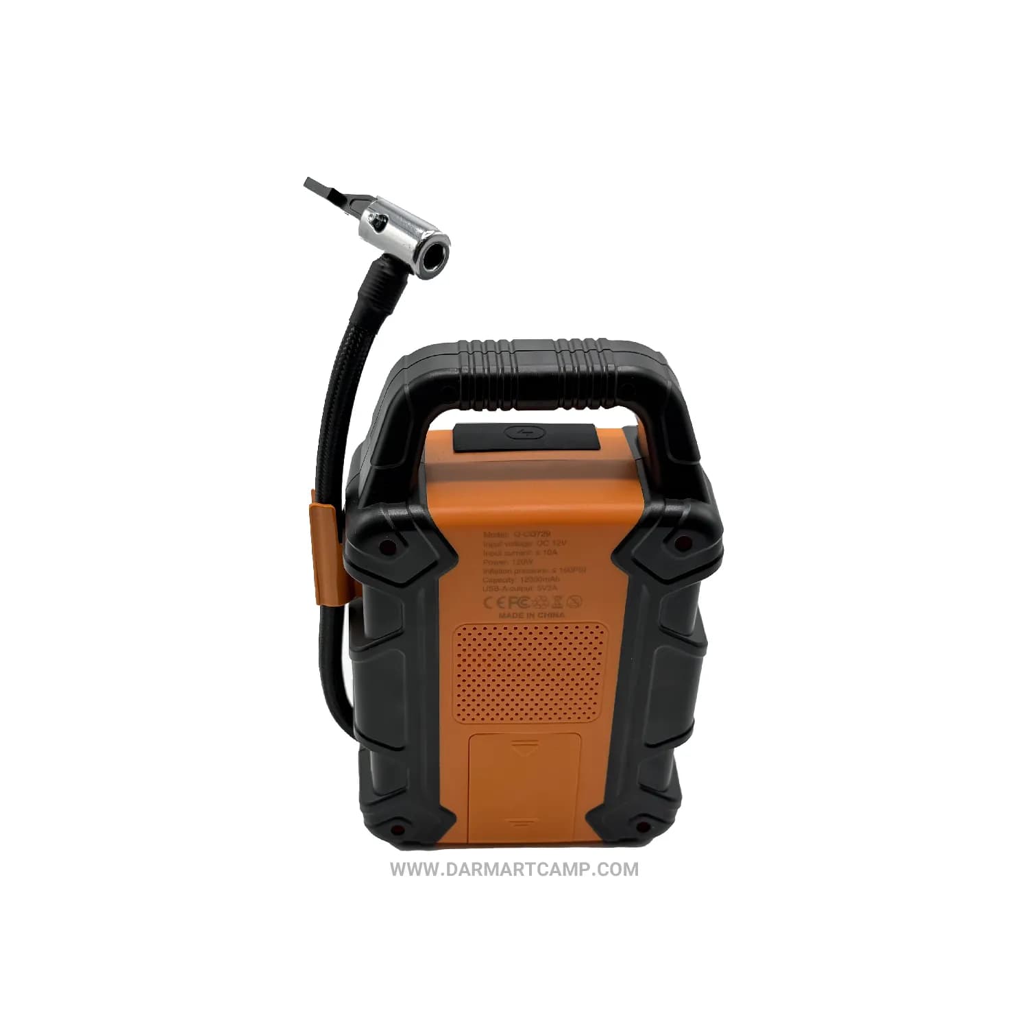 پمپ باد شارژی و پاوربانک Andowl Q-CQ729 با باتری ۱۲۰۰۰mAh، نمایشگر دیجیتال و قابلیت فشار بالا — تصویر ۳