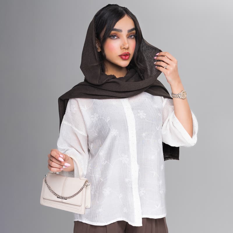 شومیز زنانه نگین دار فری سایز کد SHOM02