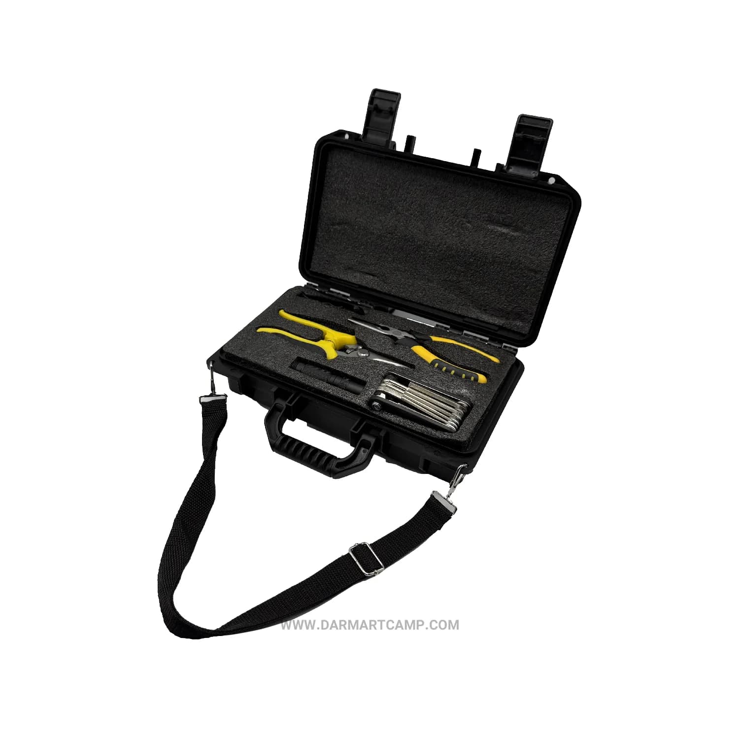 بیلچه چندکاره تاکتیکی مدل Survival Pro Kit به همراه چراغقوه، چاقو ، ابزار دستی و کیف ضدضربه — تصویر ۲