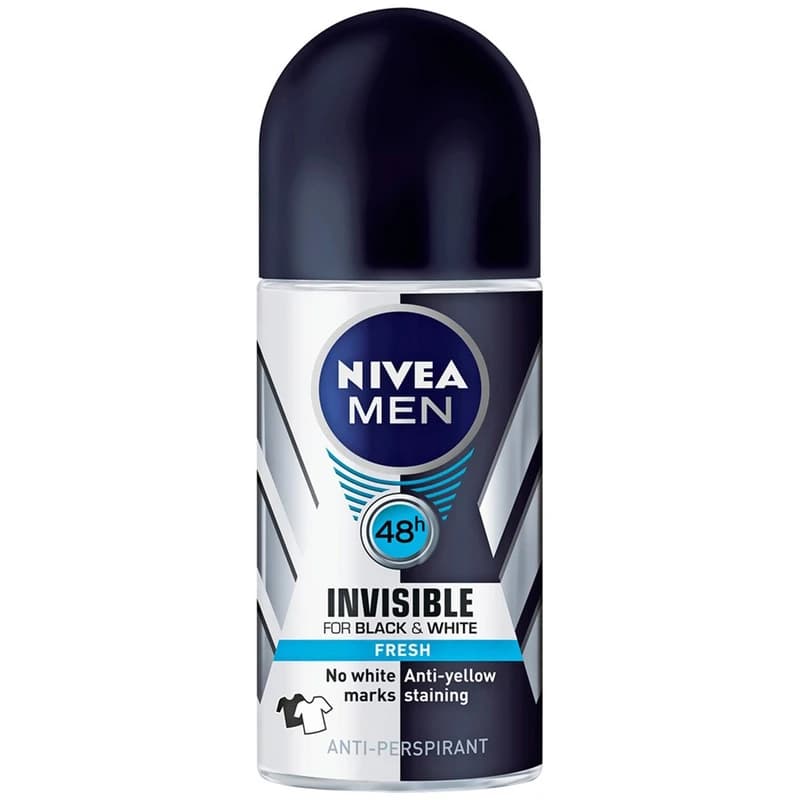 مام رول ضد تعریق مردانه نیوآ مدل Invisible Black And White Fresh حجم 50ml