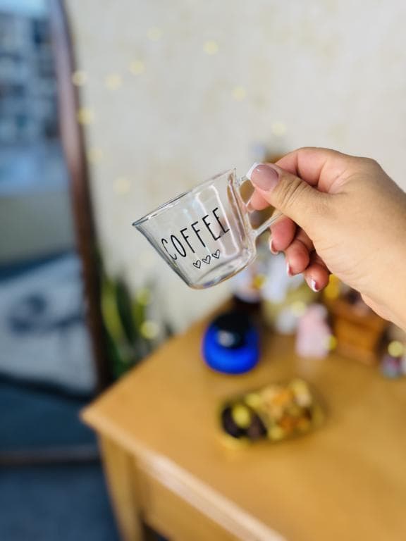 فنجون پیرکس تسکت دار COFEE کد3232