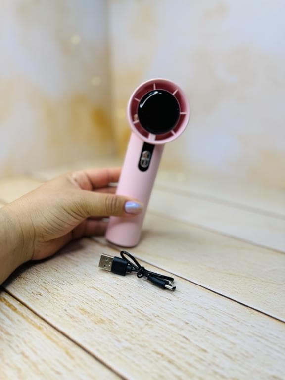 مینی فن شارژی پنکه دستی توربو دکمه نقره ای 157-SKR-F638 کد 3191 — تصویر ۳
