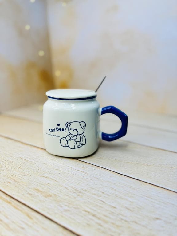 ماگ فانتزی مربعی دسته 6 ضلعی TOY BEAR خرس تنها کد 3184 — تصویر ۶