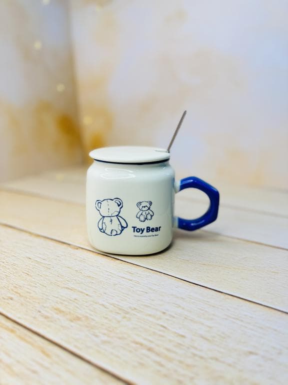 ماگ فانتزی مربعی دسته 6 ضلعی TOY BEAR خرس تنها کد 3184