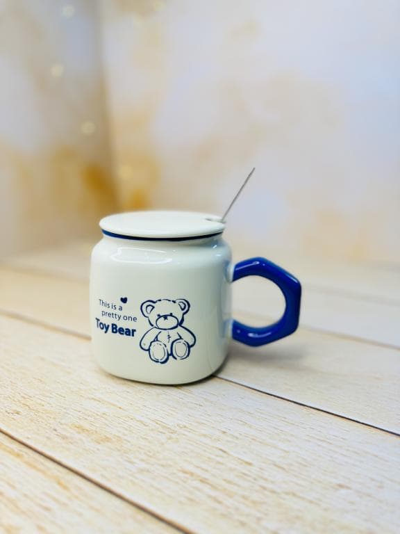 ماگ فانتزی مربعی دسته 6 ضلعی TOY BEAR خرس تنها کد 3184 — تصویر ۲