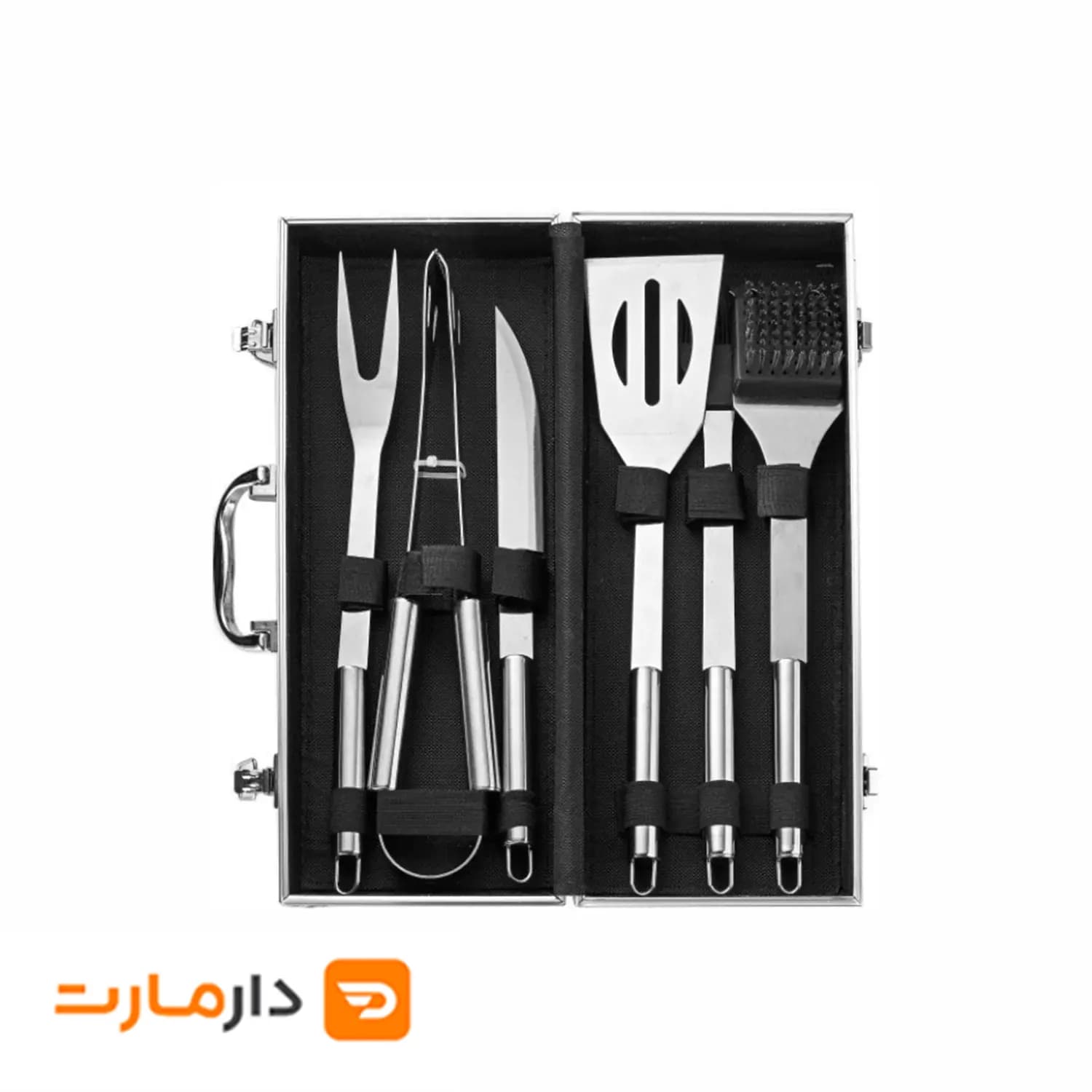 ست انبر و کفگیر باربیکیو مدل هارد بوکس