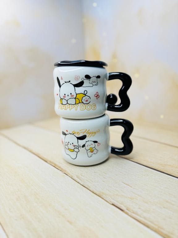 ماگ فانتزی دسته قلبی سگ شاد HAPPY DOG کد 3155