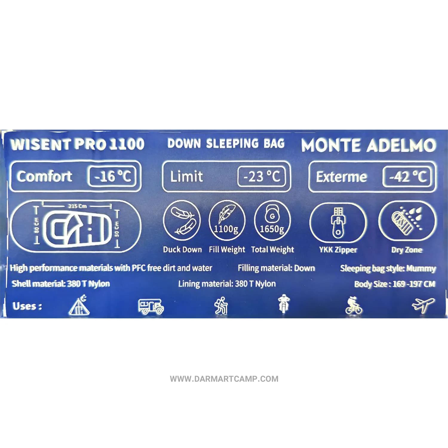 کیسه خواب پر مونته آدلمو مدل pro_1100 — تصویر ۷