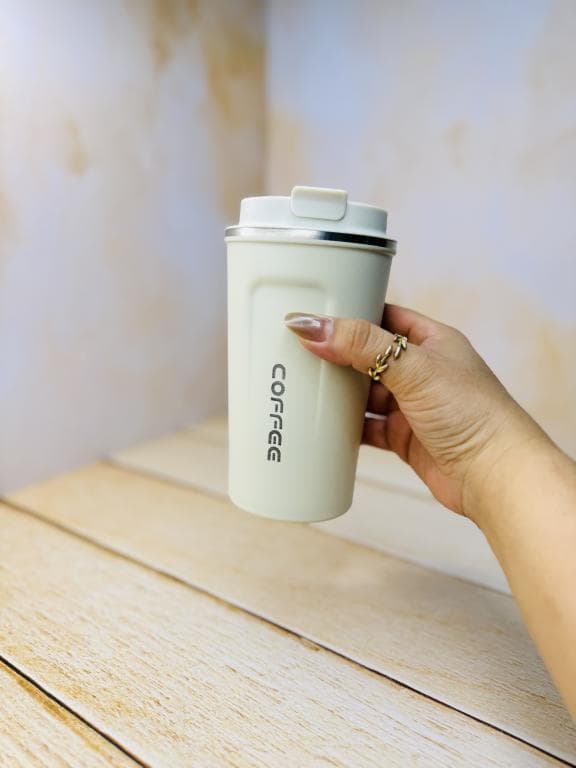 تراول ماگ بدنه پلاستیکی کافی coffee حجم 500 میل کد 3147 — تصویر ۳
