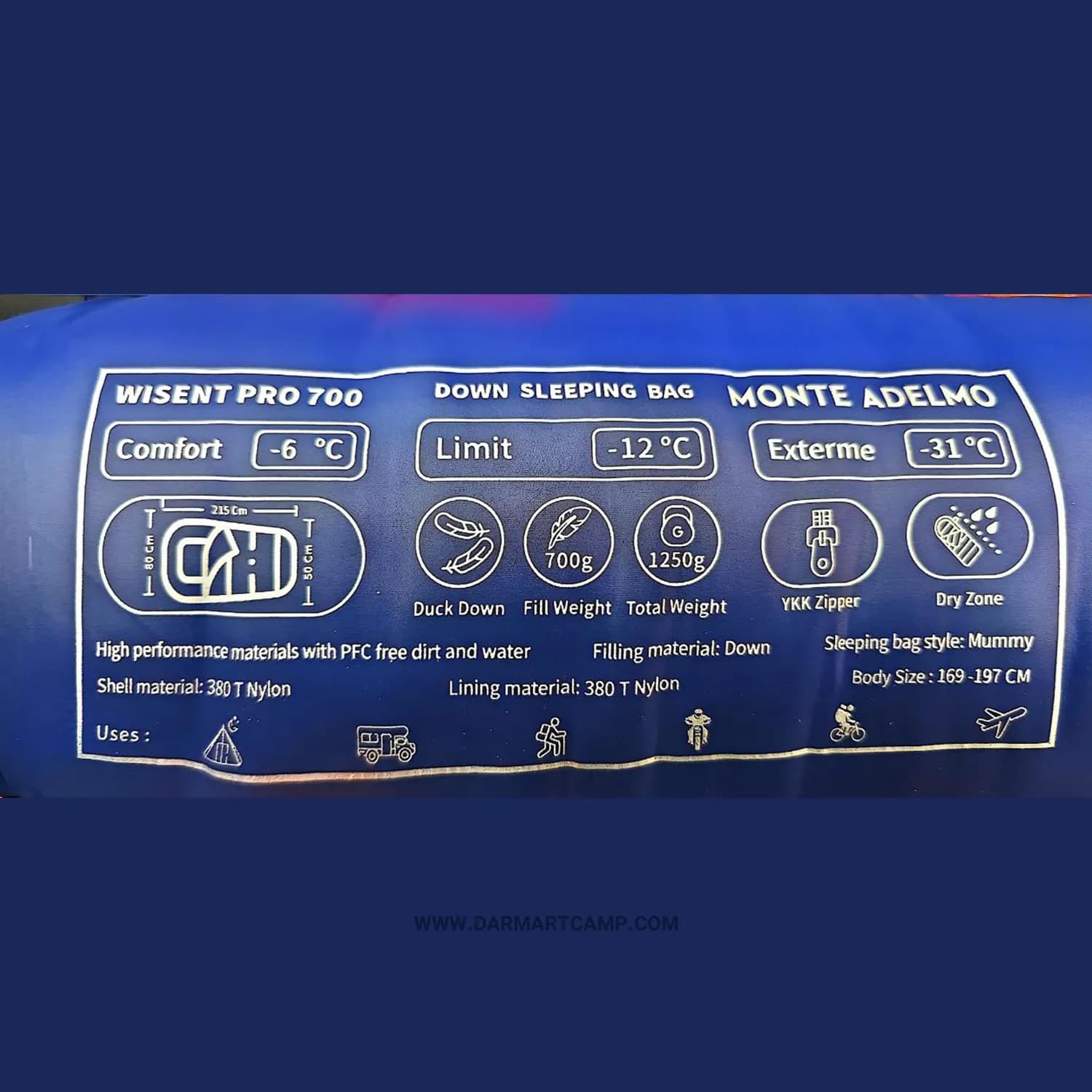 کیسه خواب پر برند مونته آدلمو مدل pro_700 — تصویر ۷