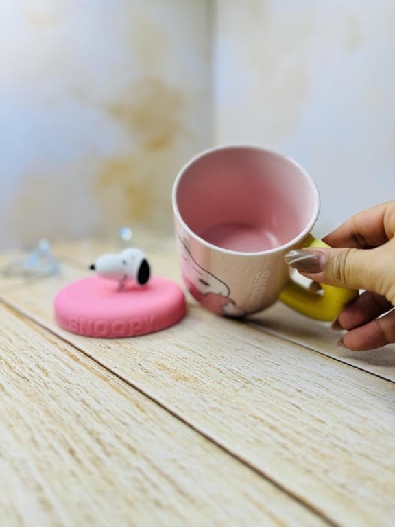 ماگ فانتزی اسنوپی درب سیلیکونی رنگی کد3131 — تصویر ۶