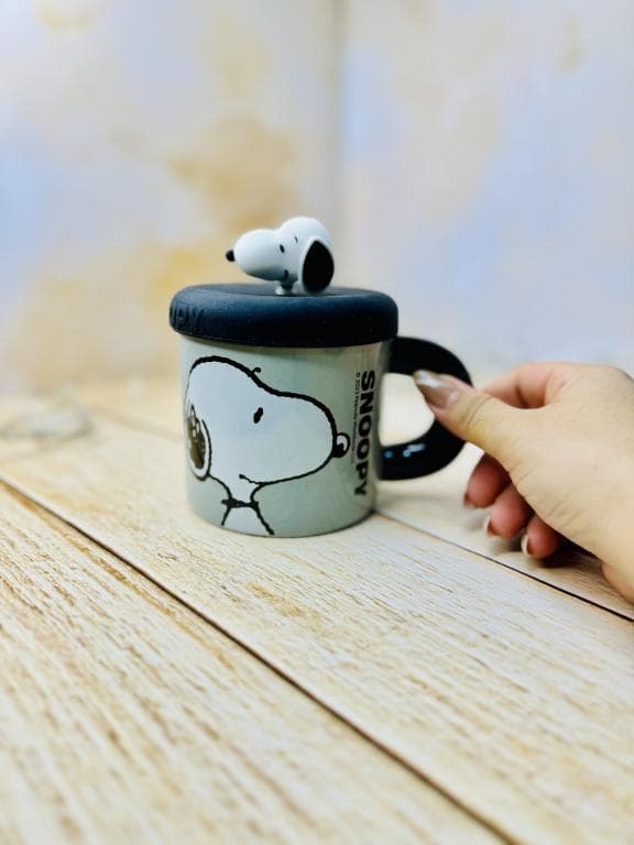 ماگ فانتزی اسنوپی درب سیلیکونی رنگی کد3131