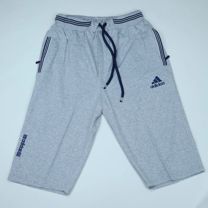 شلوارک مردانه آدیداس قواره بلند طوسی روشن