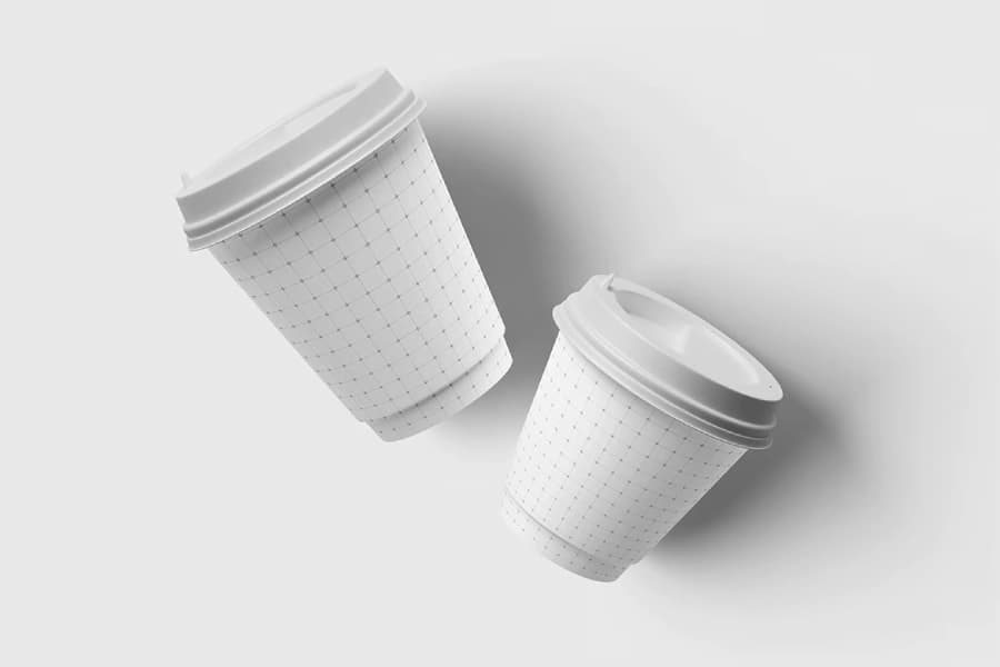 موکاپ فنجان قهوه دوتایی کد WA4NZX2 — تصویر ۴