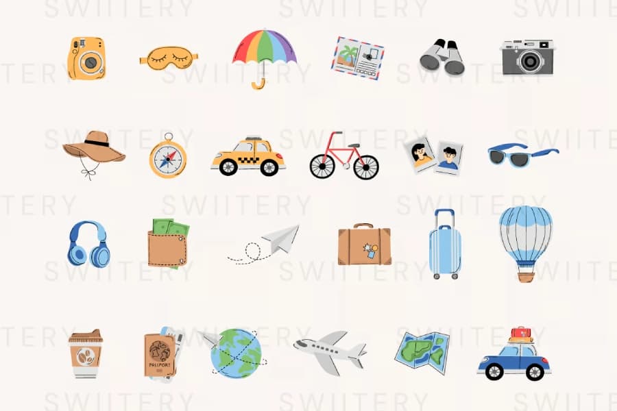 مجموعه کلیپ آرت مسافرت Swiitery — تصویر ۳