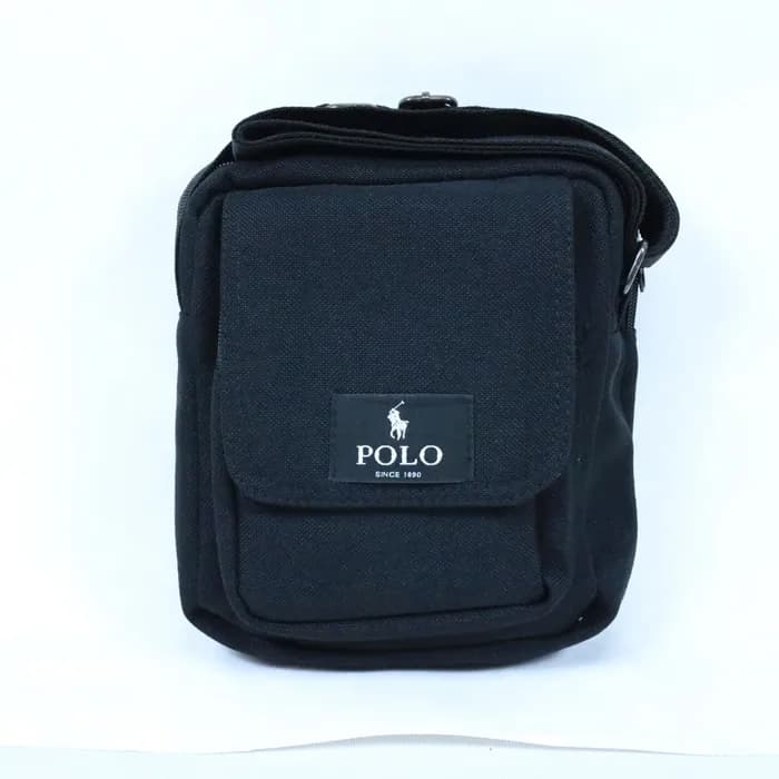 کیف دوشی یکطرفه کتان مشکی polo