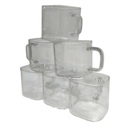 سرویس استکان پیرکس مربعی مدل ساده 6 عددی — تصویر ۲