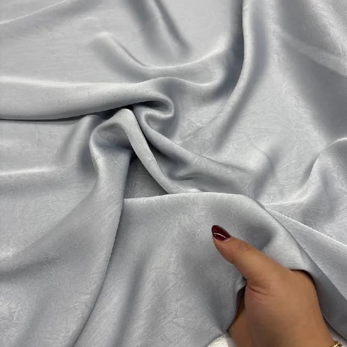 پارچه لیوسل سیلک تکسچر رنگ آبی روشن — تصویر ۲