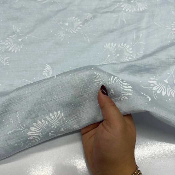 پارچه پری شیشه ای طرحدار رنگ آبی پاستلی — تصویر ۴