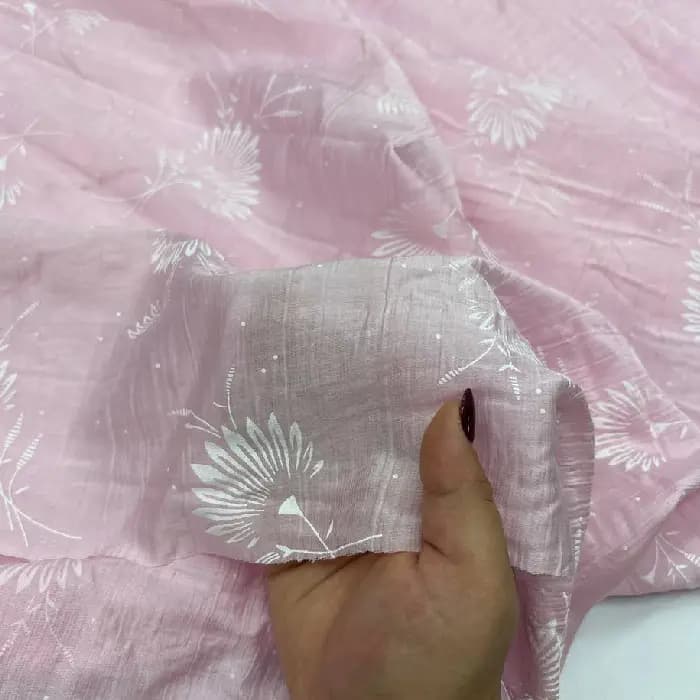 پارچه پری شیشه ای طرحدار رنگ صورتی پاستلی — تصویر ۸