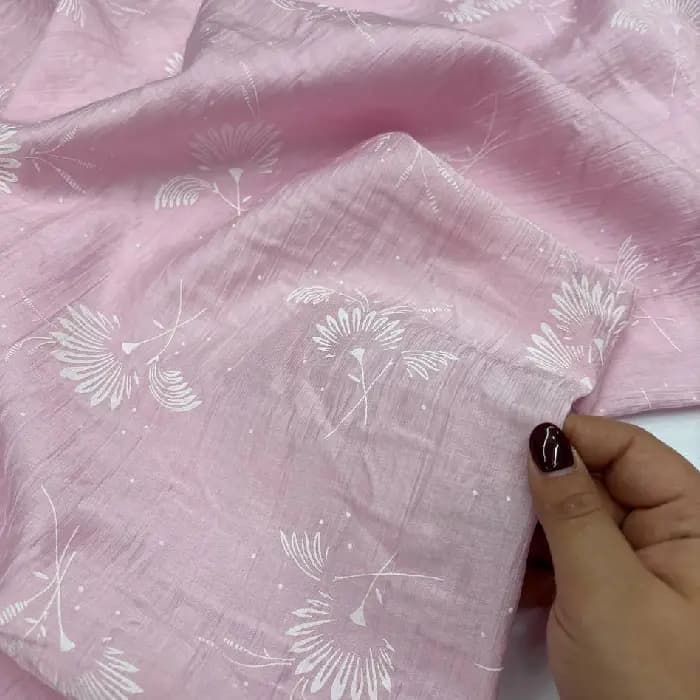 پارچه پری شیشه ای طرحدار رنگ صورتی پاستلی — تصویر ۴