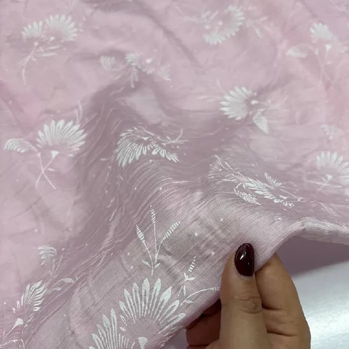 پارچه پری شیشه ای طرحدار رنگ صورتی پاستلی — تصویر ۲
