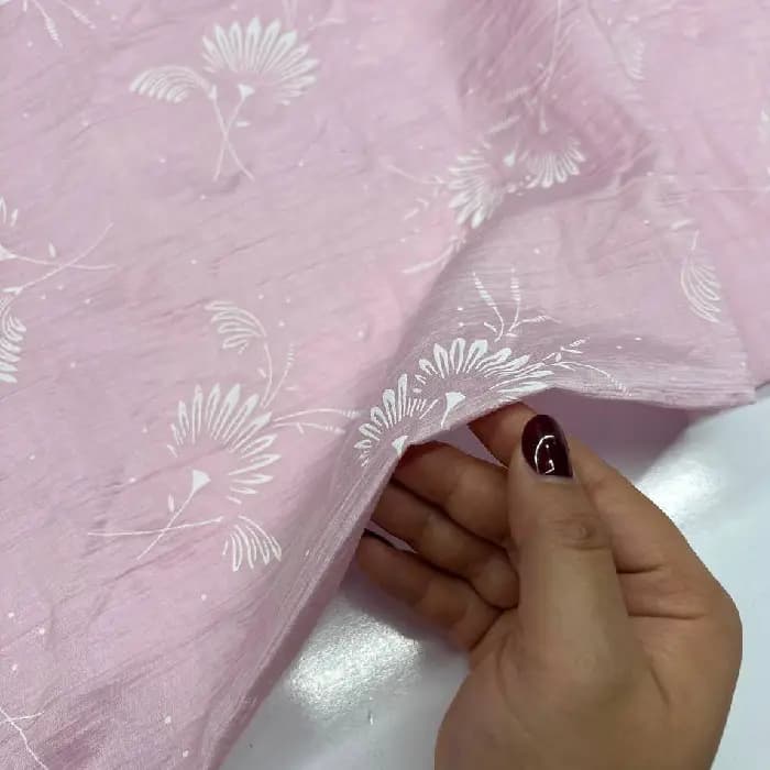 پارچه پری شیشه ای طرحدار رنگ صورتی پاستلی — تصویر ۶