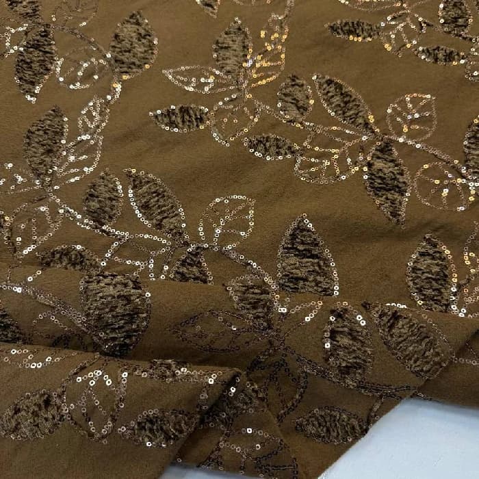 فوتر کره ای گلدوزی رنگ شتری
