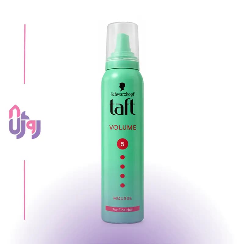 اسپری حالت‌دهنده مو شوارتسکف تافت Schwarzkopf Taft مدل موس حجم‌دهنده مو Volume Mousse با قدرت نگهداری 5 Hold Level حجم 150میل