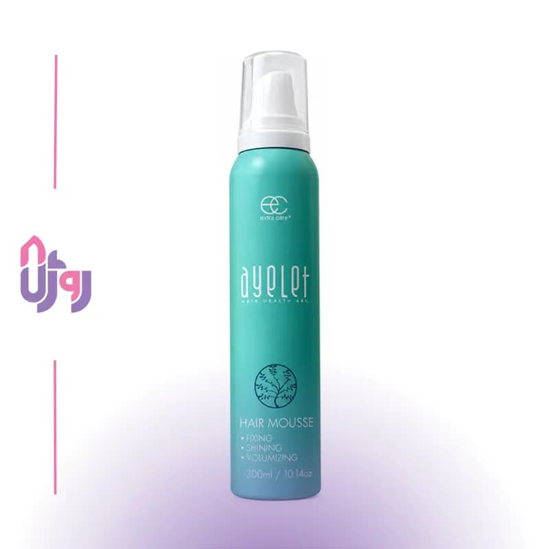 حالت‌دهنده مو آیلت Ayelet مدل موس حالت‌دهنده و حجم‌دهنده مو Extra Care Hair Mousse حجم 300 میل