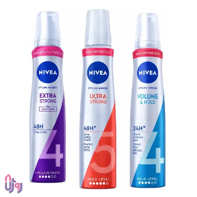 حالت‌دهنده مو نیوآ NIVEA مدل موس حجم‌دهنده و حالت‌دهنده مو Volume & Hold حجم 150 میل — تصویر ۸