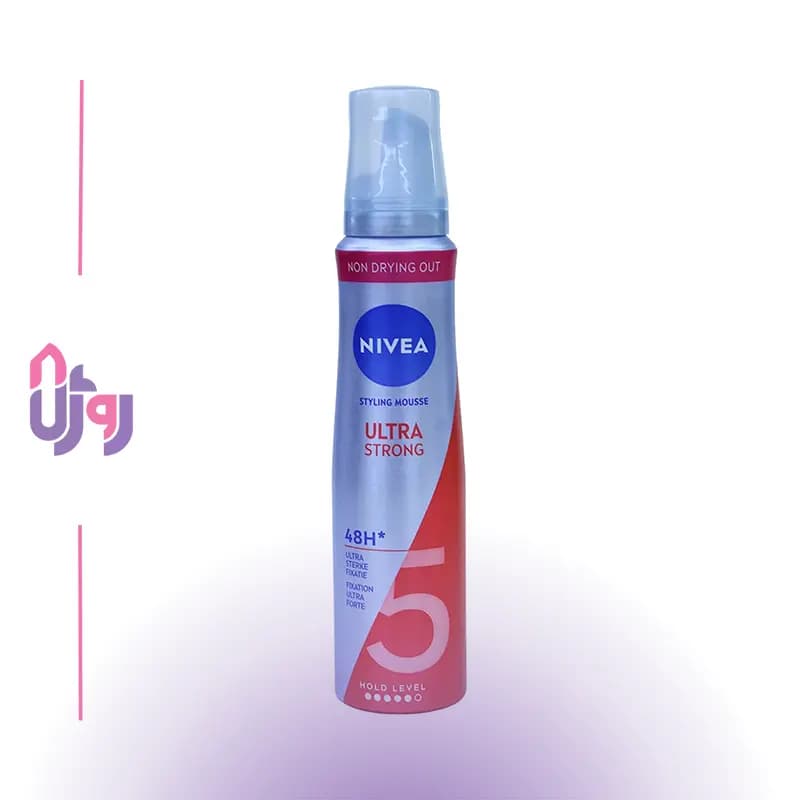 حالتدهنده مو نیوآ NIVEA مدل موس حالتدهنده و حجم دهنده فوق قوی مو Ultra Strong Styling Mousse با قدرت نگهدارندگی 5 حجم 150 میل — تصویر ۲